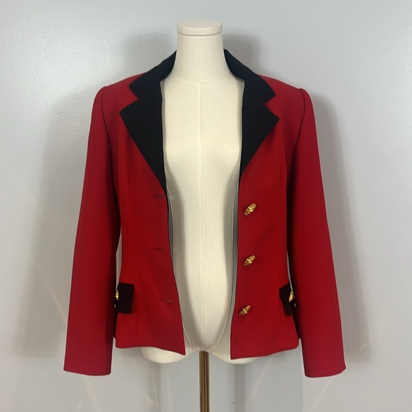 Wayne Clark Vintage Red and Black Wool Blazer - Picture 5 of 16